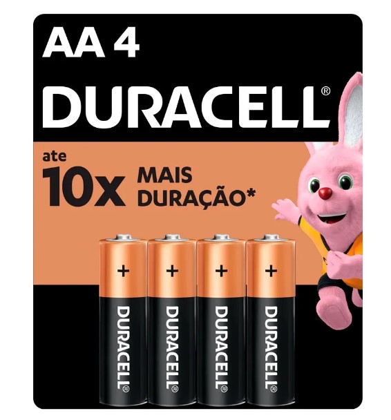  - Pilhas    Cod. PILHA DURACELL GROSSA EMBALAGEM COM 4 AA-4